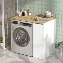 Hanah Home Armario de Baño Sa1-Wk Nogal y Blanco
